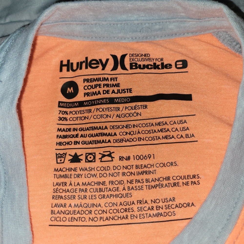 Hurley Buckle Orange/ Gray  Men's Medium Long sleeve shirt - Picture 6 of 7